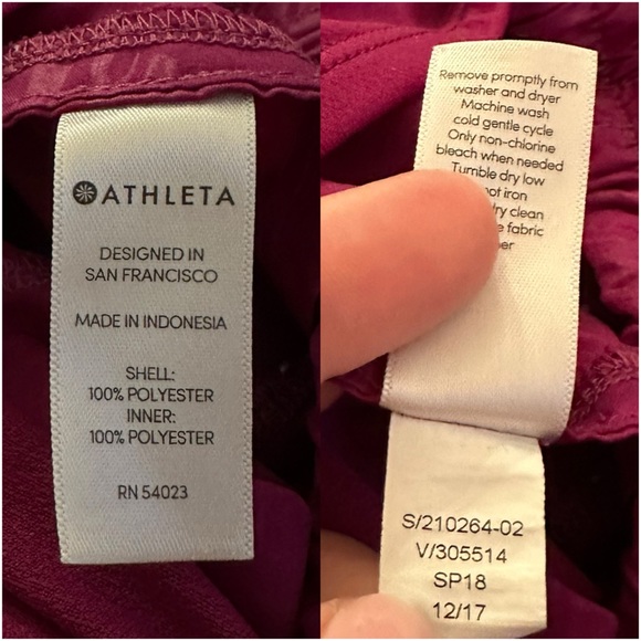 ATHLETA Botanical Racer Run Short 4.5” Exotic Fuchsia - Picture 7 of 9